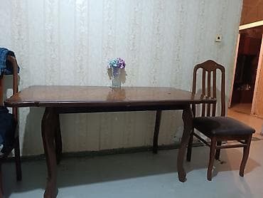 kəndir: Qonaq otağı üçün, Açılmayan, Dördbucaq masa, 6 stul — 3