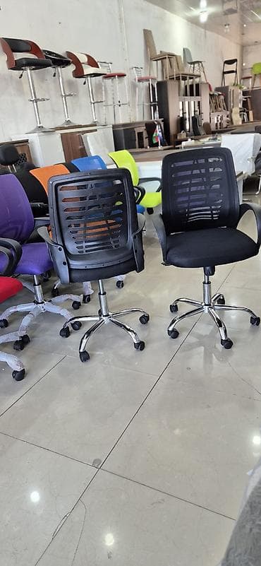 ofis ucun stol: Yeni, Təkərli, Qolları tənzimlənir, Süni dəri — 3