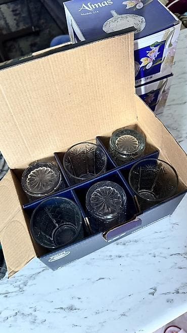 coca cola set serpi: Çay dəsti, Xrustal, 6 nəfərlik, Çexiya — 2