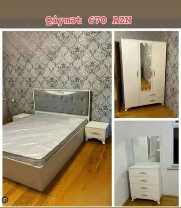 ders masaları: İkinəfərlik çarpayı, Dolab, Termo, 2 tumba, Azərbaycan, Yeni — 1