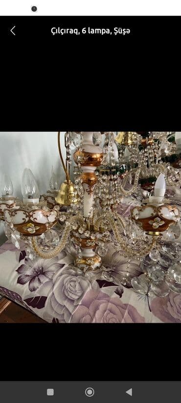 Çılçıraq, 6 lampa, Şüşə