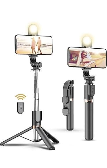 wifi repeater u13: 3-ü 1-də Selfi Çubuğu – Tripod + Bluetooth pult + LED işıq Bir dəfə — 2