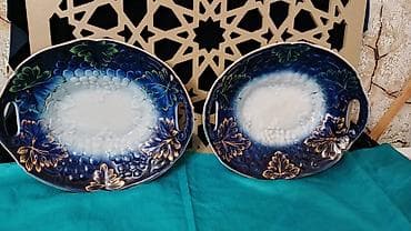 Boşqablar, 2 ədədli dəst, rəng - Göy, Keramika