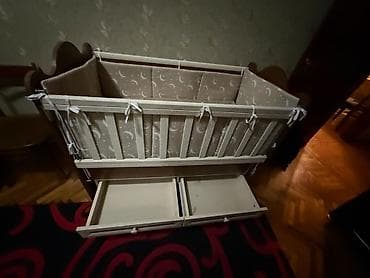 Uşaq beşiyi – taxta, şkaf çekmecəli model - Material: möhkəm — 5