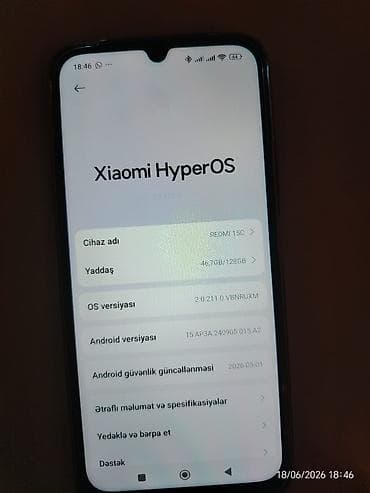 iphone 16 baki: Redmi 128 GB, rəng - Qara, Sensor — 4