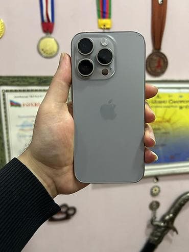 kreditə iphone: IPhone 15 Pro, Natural Titanium, Face ID — 2