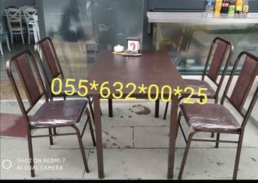 Masa və oturacaq dəstləri: Qonaq otağı üçün, Yeni, Dördbucaq masa, 6 stul — 16