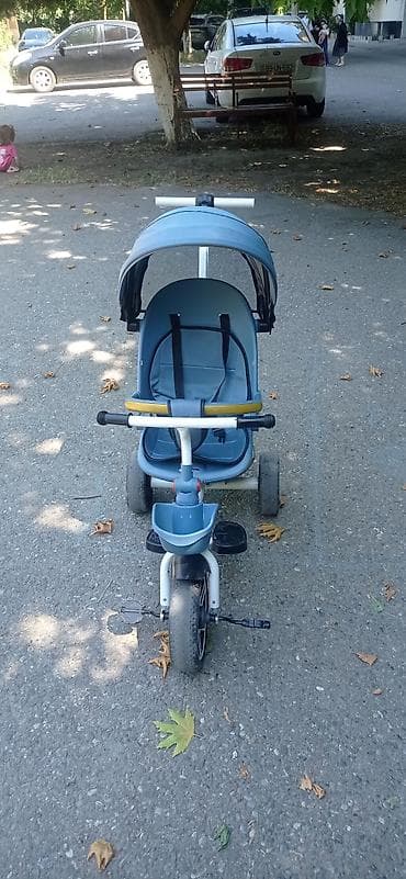 Велосипеды: Uşaq üçtəkərli velosipedi – valideyn tutacaqlı model - Rəng: mavi/boz — 3