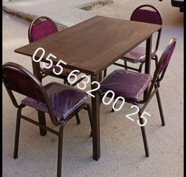 Masa və oturacaq dəstləri: Mətbəx üçün, Yeni, Açılmayan, Kvadrat masa, 4 stul — 12