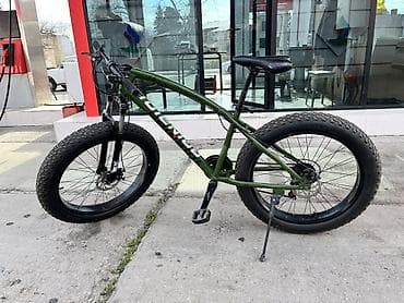 ən ucuz velosiped: Fatbike velosiped – geniş 26x4.0 təkərlər, yaşıl rəngli alüminium — 2