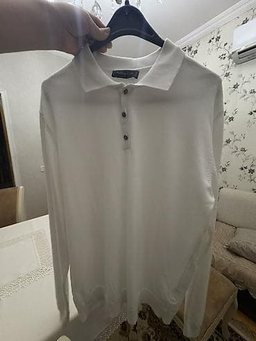 Мужская одежда: Мужской свитер, M, цвет - Белый — 1