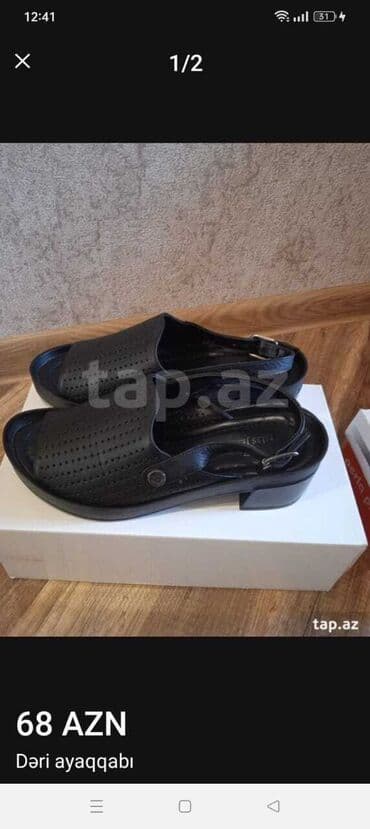 женские босоножки на танкетке: Ölçü: 39, rəng - Qara, Yeni — 2