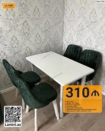 ag masa: Məhsul: Masa Dəsti (Kod: 11752) - Tərkib: 1 masa + 4 ədəd stul - — 1