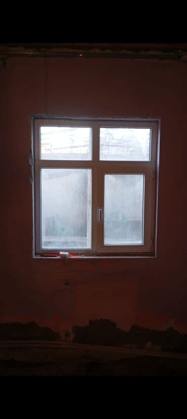 plastik pencere kataloqu: İşlənmiş İkiqat şüşə paketi Plastik pəncərə, Еni: 140 sm, Uzunluğu: 130 sm — 2