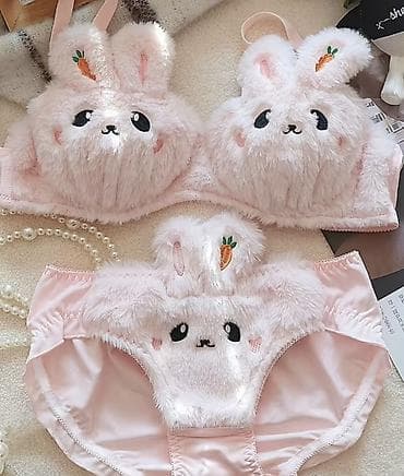 Şirin Dovşan Dizaynlı İç Geyim Dəsti - Tərkib: 2 hissə – yumşaq