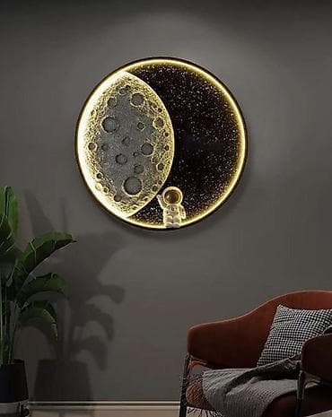 panel radiyatir: Dekorativ “Ay” LED divar lampası - Dairəvi dizayn: Ay səthinin krater — 2