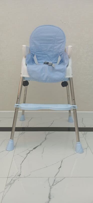 Uşaq yemək stulu - Rəng: açıq mavi - Yumşaq yastıqlı oturacaq və — 1