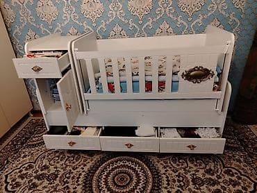 Колыбели: Uşaq beşiyi – modul tipli, ağ rəngdə, klassik dizaynlı — 1