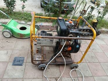 islenmis generator satisi: Dizel benzin generatoru – təkərli karkasda, portativ 10kw hazir — 1