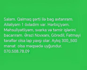 çap operatoru vakansiya: Qalma şərti ilə bağ sahəsində işləmək üçün müraciət olunur — 1