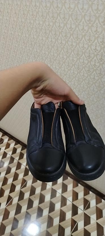 Туфли: Qara dəri slip-on kişi ayaqqabısı - Rəng: qara, iç hissə bej tonlarda — 4