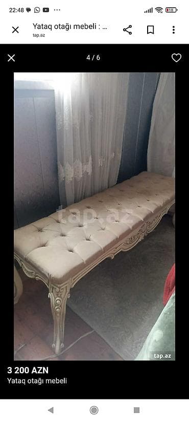 yataklar: Klassik üslubda yataq otağı mebel dəsti. Tərkibi: - Geniş 6 qapılı — 2