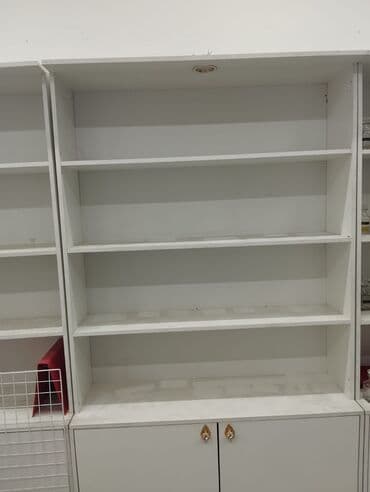 полка для обуви: Ağ rəngdə vitrin/raf sistemi - Material: laminat/MDFlam tipli ağ səth — 2