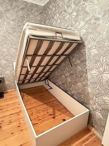 Təknəfərlik çarpayı, Bazalı, Matras ilə, Siyirməsiz