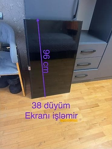 katv tv: 38 düymlük televizor (təxminən 96 sm hündürlük). - Qeyd: “Ekranı — 1
