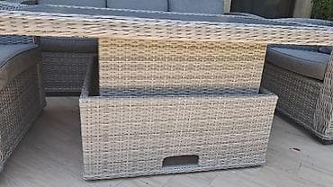 divan masası: İşlənmiş, Kvadrat masa, 2 stul, Açılmayan, Stullar ilə, Həsir toxunuşlu — 3