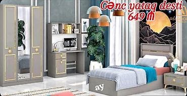 Gənc yataq dəsti – 649 ₼ Dəst tərkibi: - Tək nəfərlik çarpayı