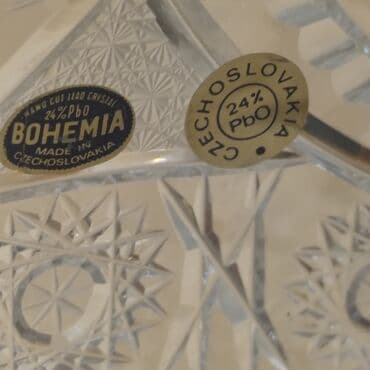 tom qab: Qədimi tam orijinal Cexoslovakiya büllur səbət Xrustal əl dəsmalı Tom — 2