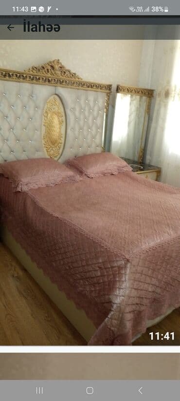 metbex stollari ve stullari: İkinəfərlik çarpayı, Dolab, 2 tumba, Azərbaycan, İşlənmiş — 1