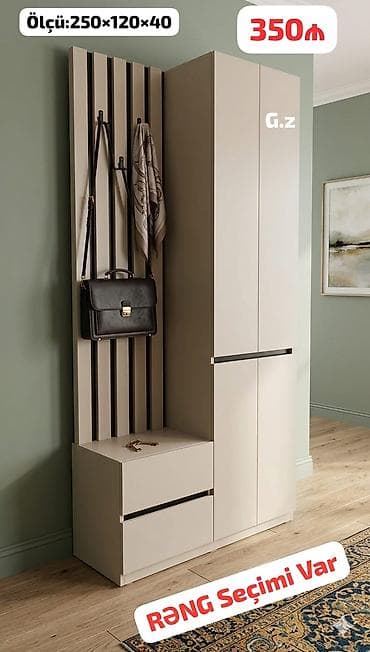 Dəhliz üçün funksional dolab dəsti - Ölçü: 250 × 120 × 40 sm - — 1
