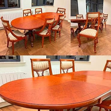Qonaq otağı üçün, İşlənmiş, Oval masa, 6 stul