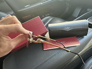 gun eynəyi: Cartier gün eynəyi – çərçivəsiz, qızılı detallar Originalla 1:1di — 2