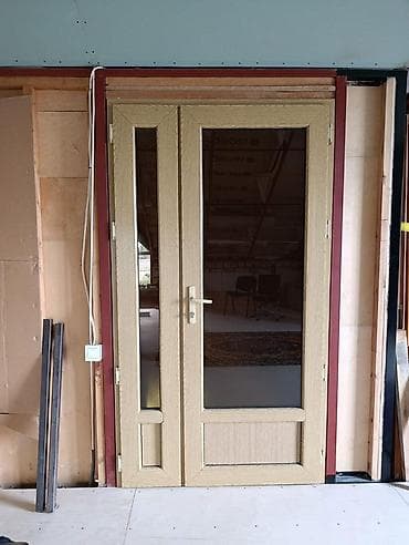 PVC giriş qapısı – ağac teksturası - Material: yüksək keyfiyyətli PVC