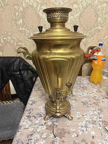 samovar 10 litr: Qədim samovar, 18071937 il, Latun, Vəziyyəti: Yaxşı — 2
