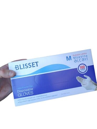 Blisset marka ağ pudrasız lateks əlcək (Alternativ markalar var)