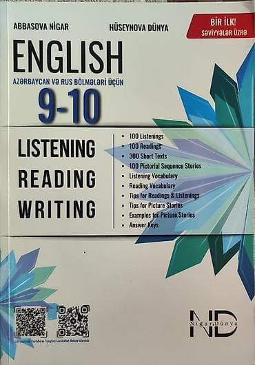 hedef kitabi: Məhsul: “ENGLISH 9-10 – Listening, Reading, Writing” tədris vəsaiti — 1