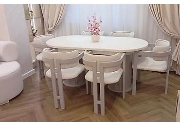 Qonaq otağı üçün, Yeni, Açılmayan, Oval masa, 6 stul