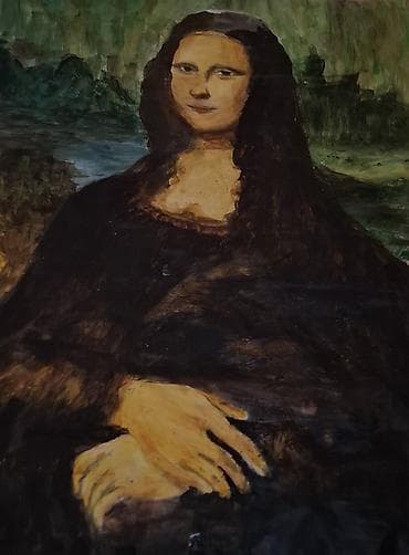 velosibet type 1: Əl işi tablo – “Mona Liza” motivli reproduksiya kətan üzərində yağlı — 1