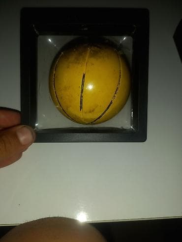 Sarı rəngli mini basketbol formalı stress topu - Material: yumşaq — 1