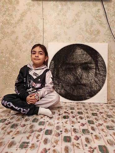 sekiler: Dairəvi taxta üzərində iplə şəkillərin hazırlanması qiymət ölçülərə — 3