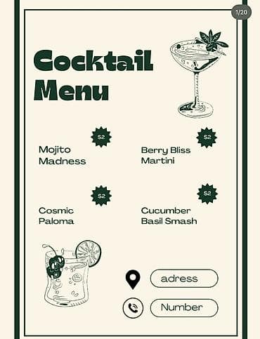 berber reklamları: Məhsul: Fərdi dizaynlı dəvət və menyu dizaynı xidməti Təsvir: - Ad — 3