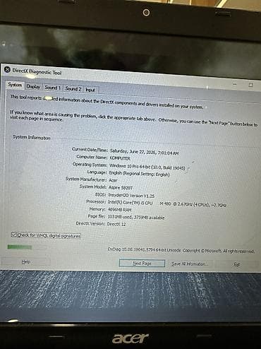 Б/у Acer Aspire, 15.6 ", Intel Core i5, 256 ГБ, Платная доставка — 4