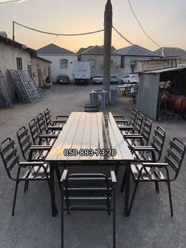 stol stul işlenmiş: Yeni, Kvadrat masa, 4 stul, Açılmayan, Stullar ilə, Taxta, Azərbaycan — 7