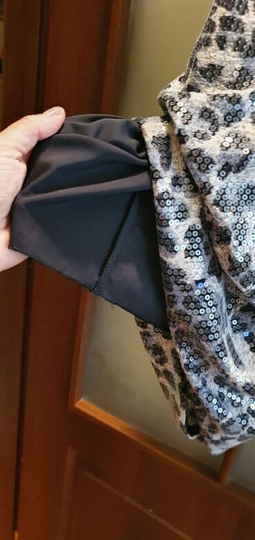 boz rəngli karandaş ətək: Biserli paltar leopar. tikilme. 38 bedene. on hisse — 4