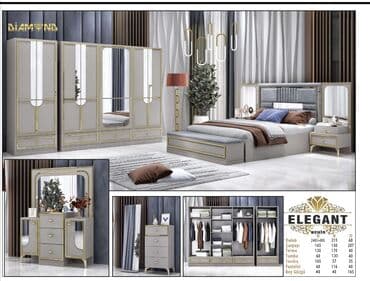 угловая тумба: Двуспальная кровать, 2 тумбы, Турция, Новый — 1