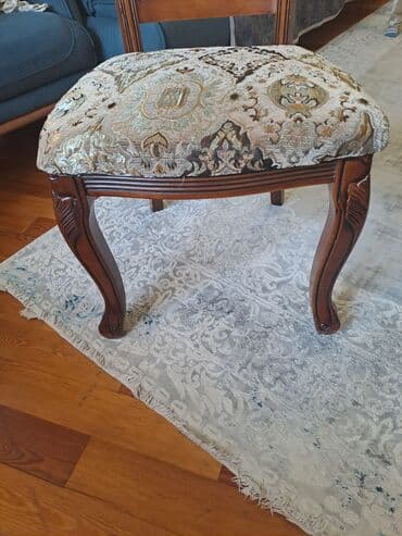 isdolar: Qonaq otağı üçün, İşlənmiş, Açılan, Dördbucaq masa, 6 stul — 9